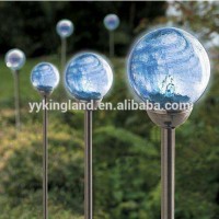 KINGLAND solar colorful Stainless Steel Crack Ball Lantern With Solar Lights, for garden decorate